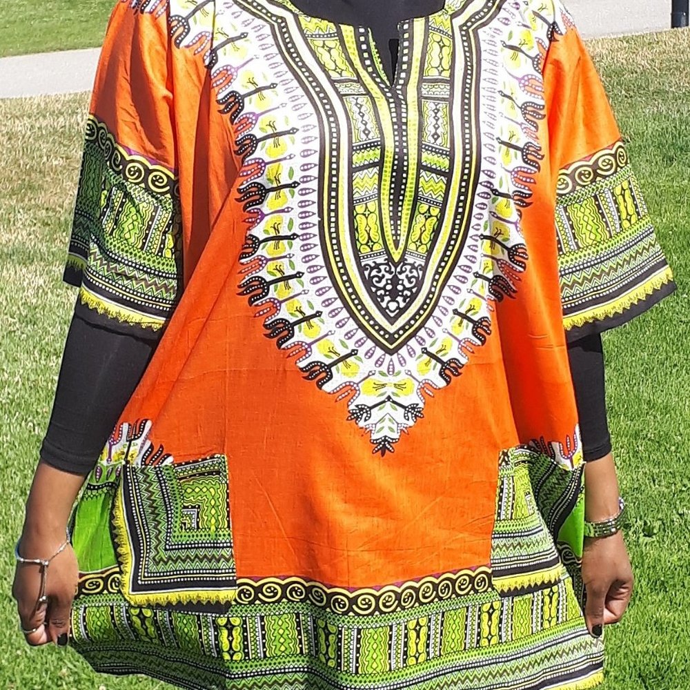 Tangerine Dashiki Shirt